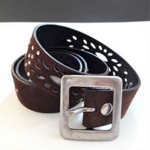 LeaTHeR PacSun Tilt Suede Belt Studded with Cutouts M